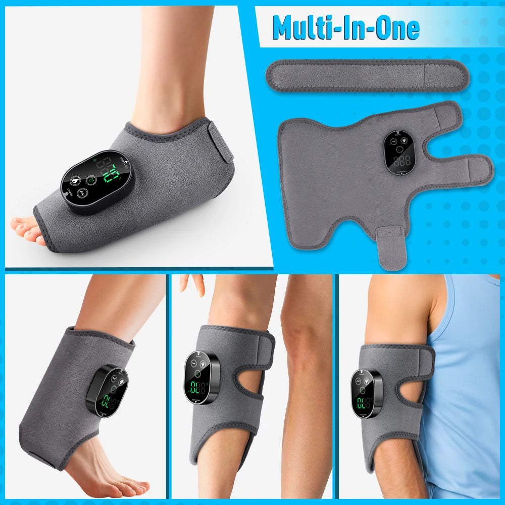 Moajaza 3-In-1 Cordless Heated Ankle Massager With Extension Strap
