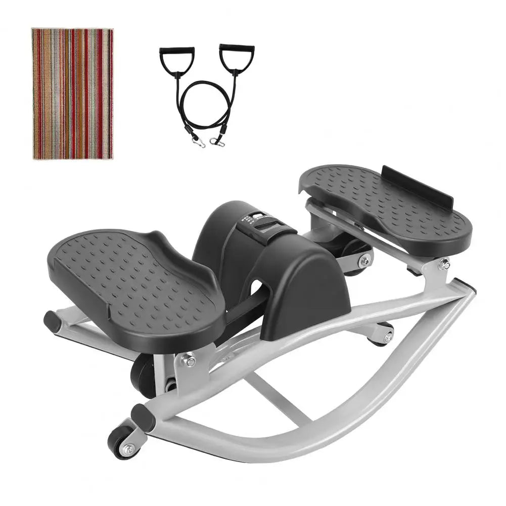Low Shock Lateral Rocking Fitness Stepper With Resistance Bands