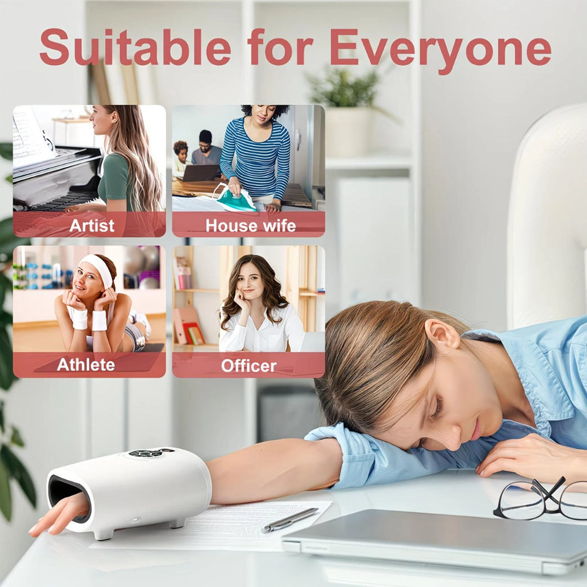LINGTENG Cordless Heated Hand Massager for Relaxation and Comfort