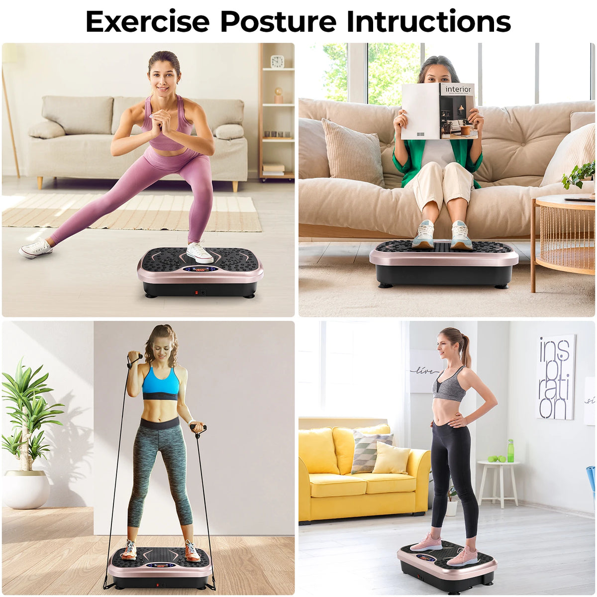 Homfa Whole Body Vibration Plate Exercise Machine Platform