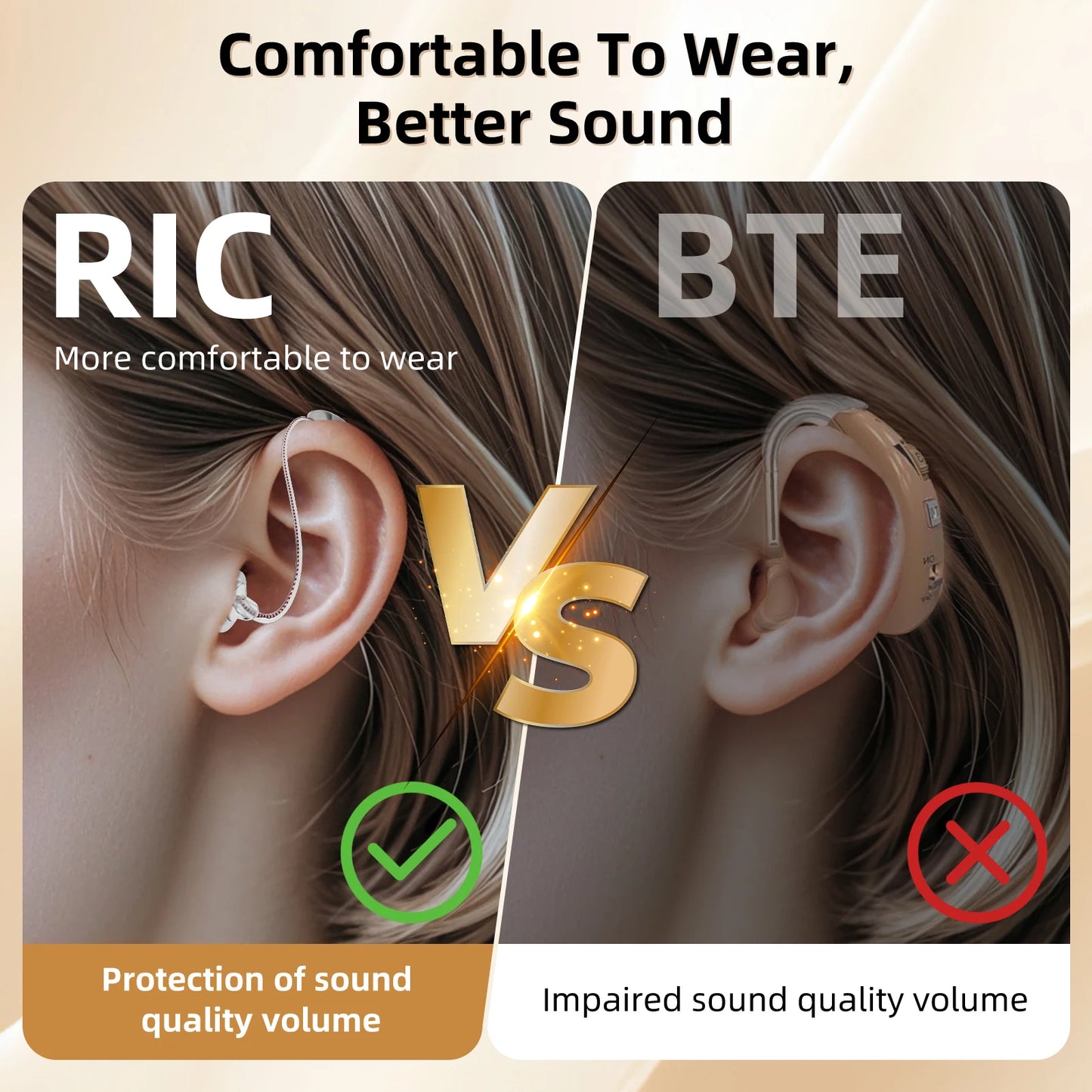 Kfcoppee Rechargeable Invisible Behind The Ear Digital Hearing Aid For Adult