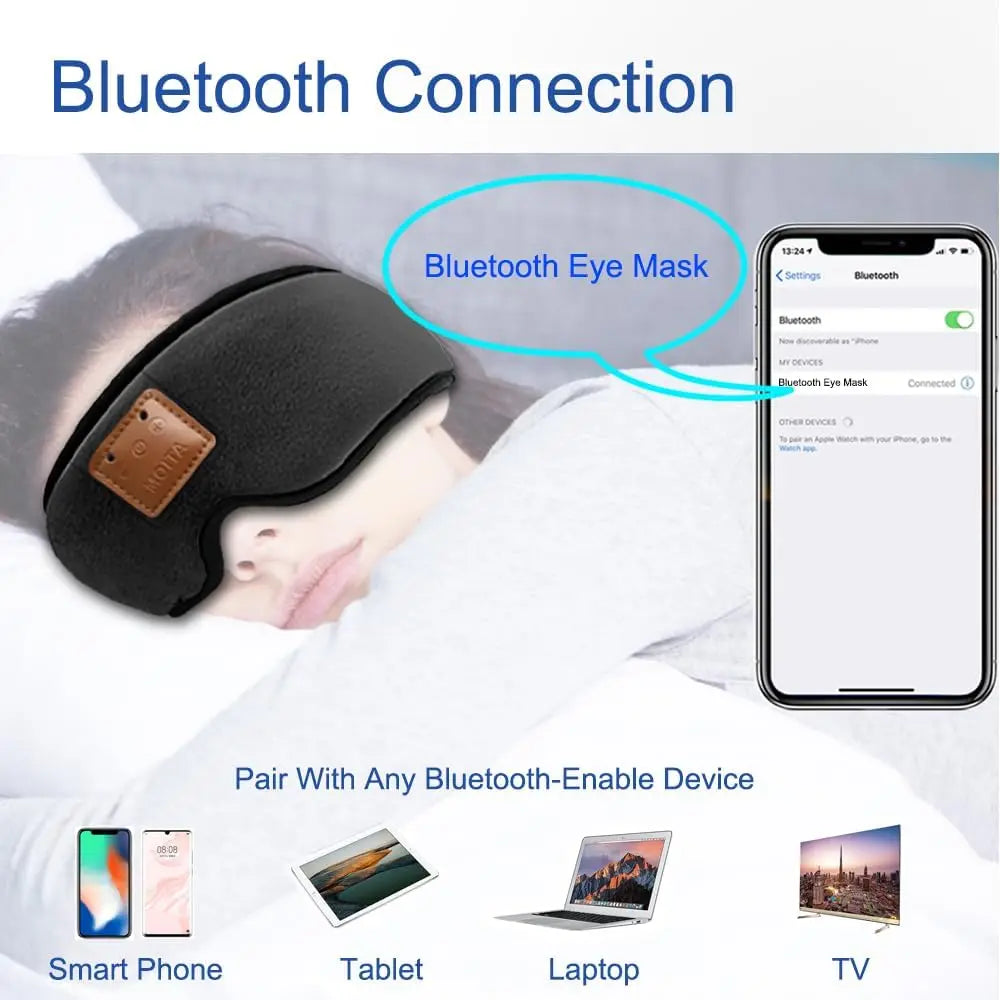 3D Bluetooth Sleep Mask With Built-in Wireless Speakers