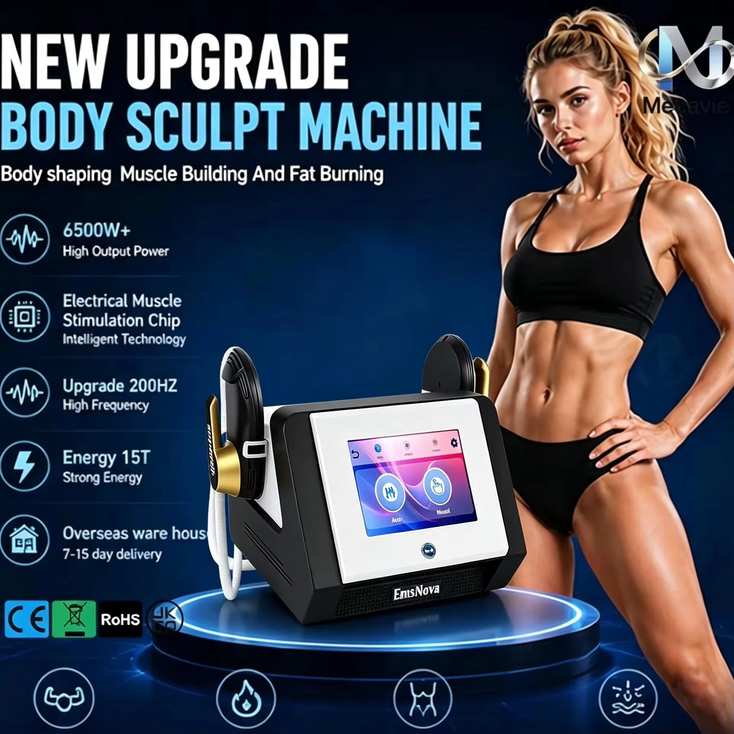 Mecavie Portable EMS Muscle Stimulator For Full Body Fat Reduction