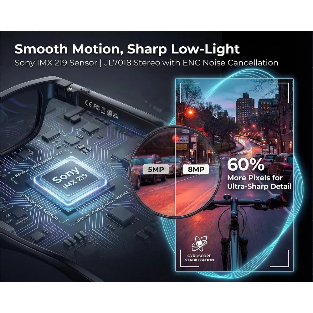 Smart 1080P Video And Audio Recording POV Glasses