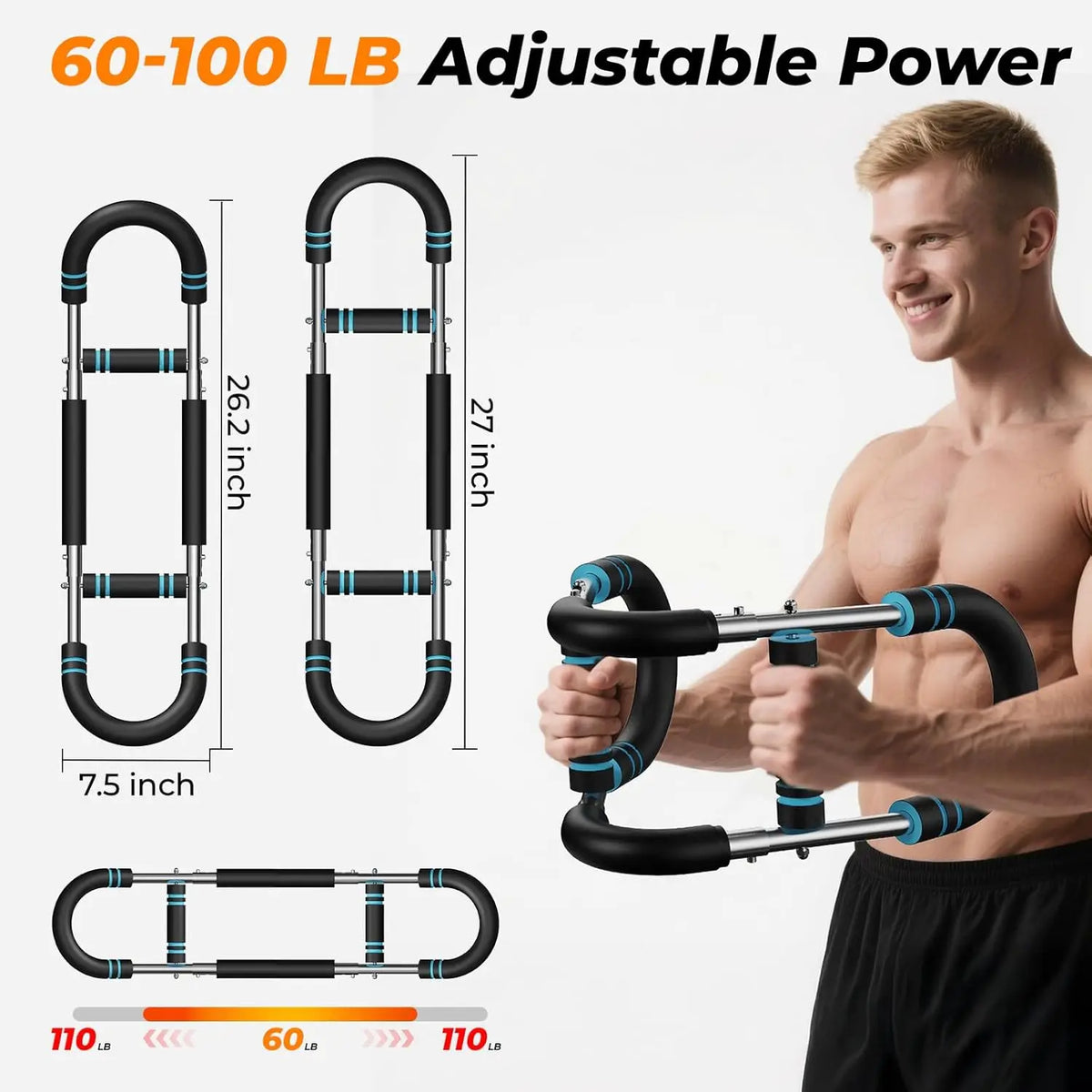 U Shape Arm Trainer Power Twister Bar for Strength Training