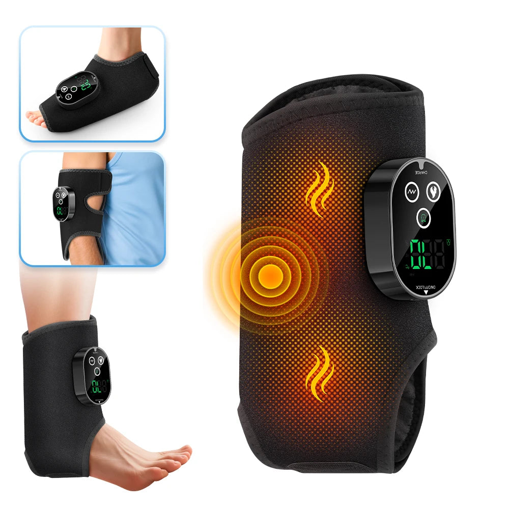 Hailicare Electric Foot Ankle Calf Massager With Heat And Vibration