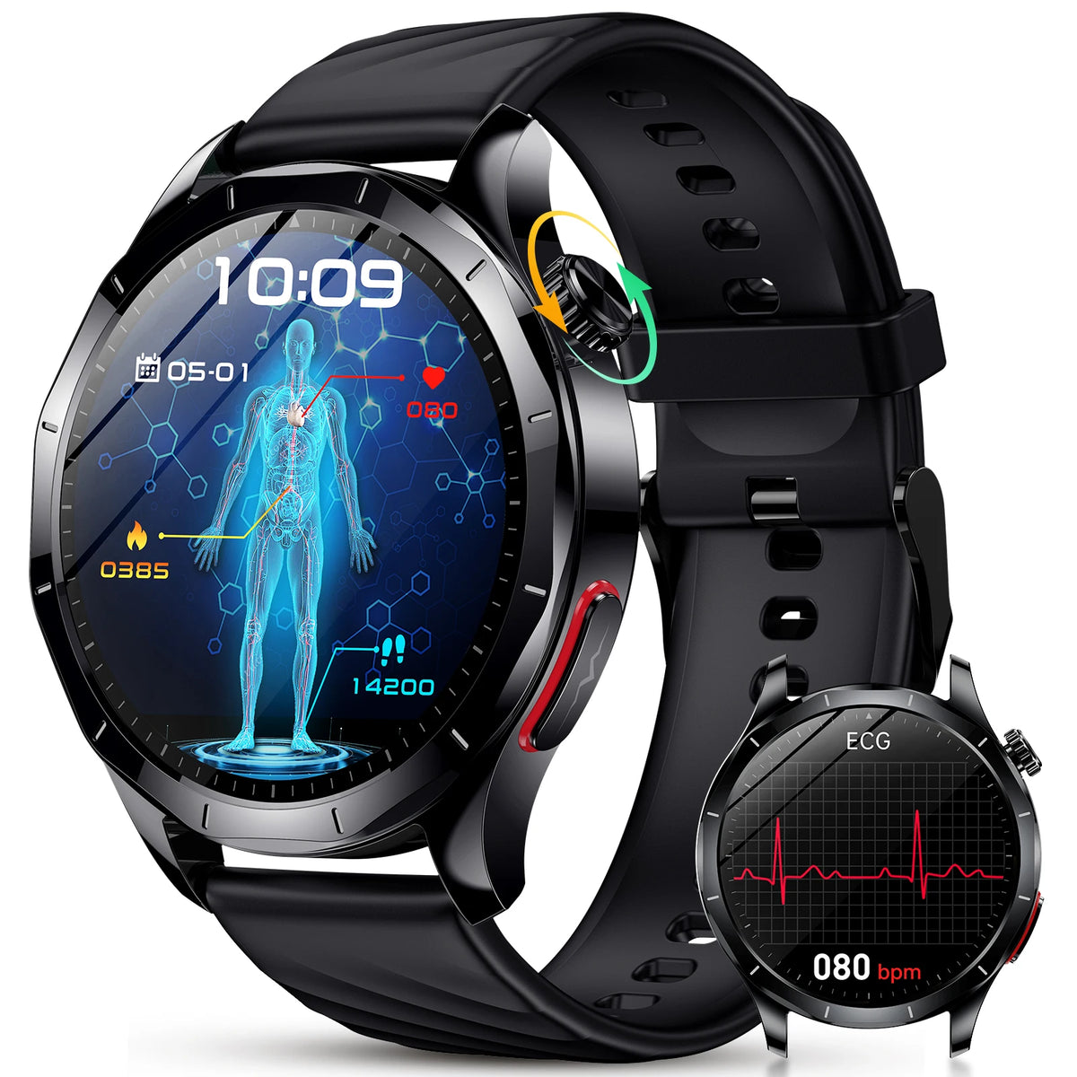 Marsyu ECG PPG Health Monitoring Smartwatch With Blood Pressure Tracking