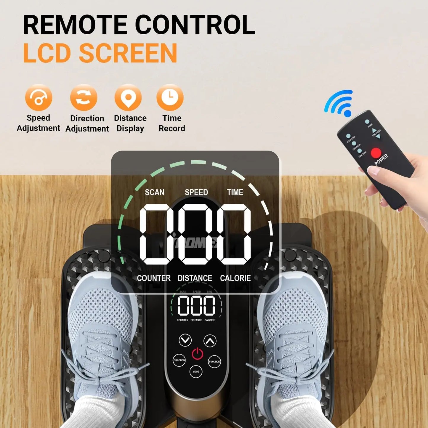 YTYIN Under Desk Elliptical Machine Electric Leg Exerciser Auto HR 12 Speeds