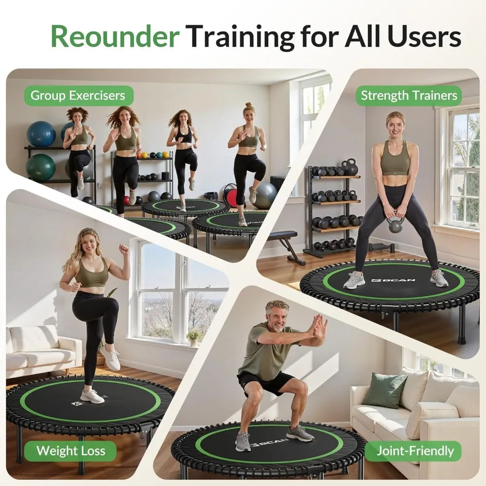 YTYIN Foldable Mini Trampoline Durable Indoor Adult Fitness Exercise Rebounder