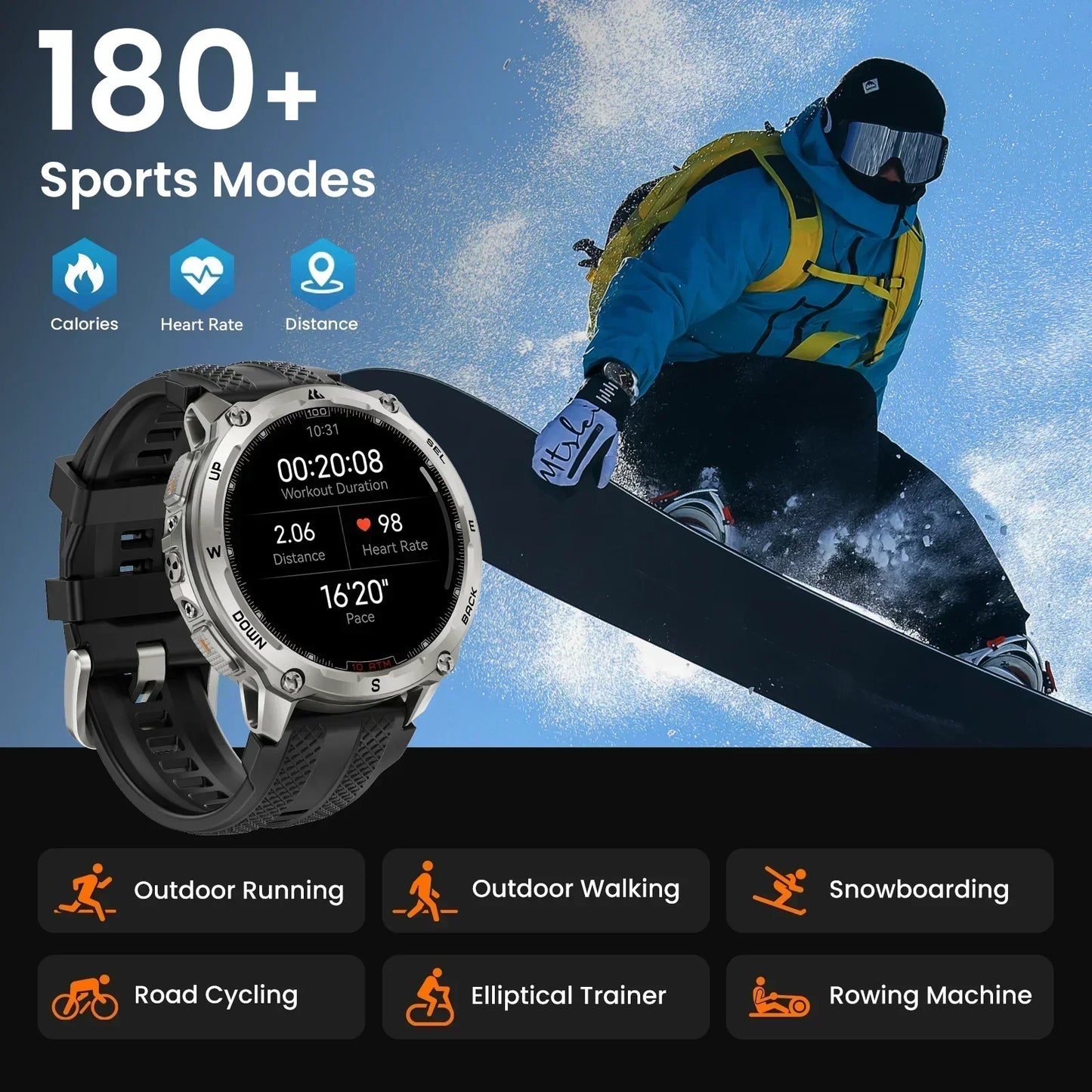 Kospet Tank T4 Smart Watch With 6Sat Gps And 10Atm Waterproof