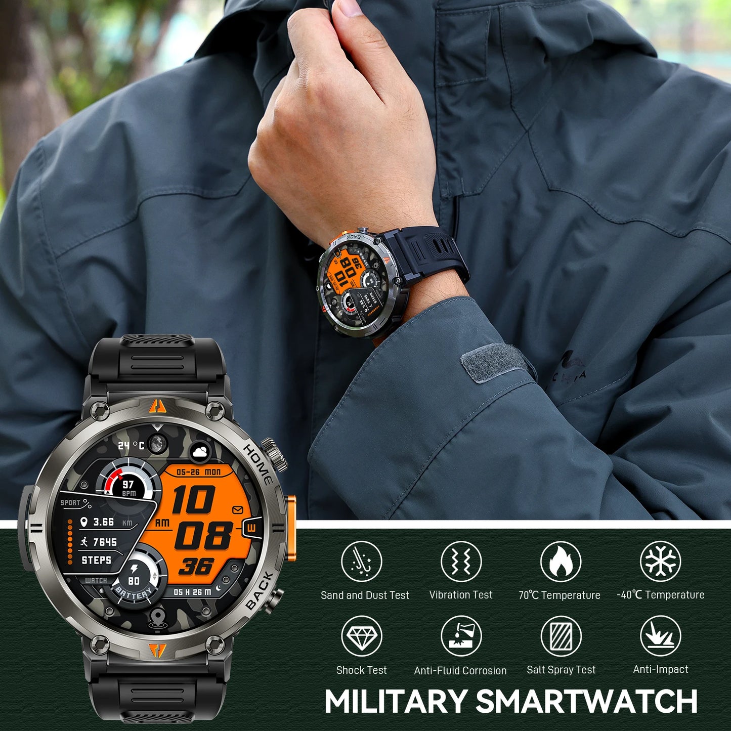 Eigiis Ke3 Full Touch Screen Bluetooth Call Smartwatch for Men