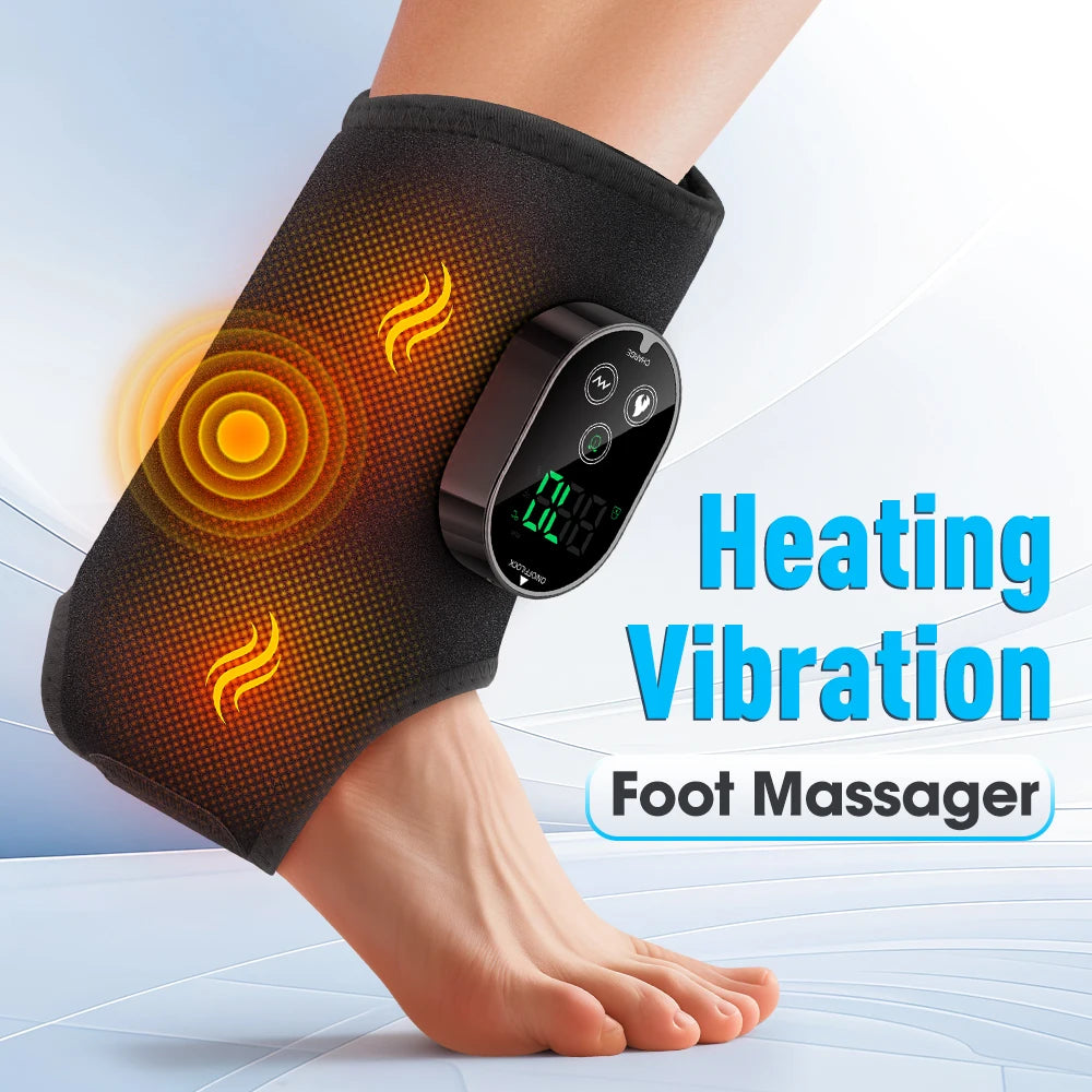 Hailicare Electric Foot Ankle Calf Massager With Heat And Vibration