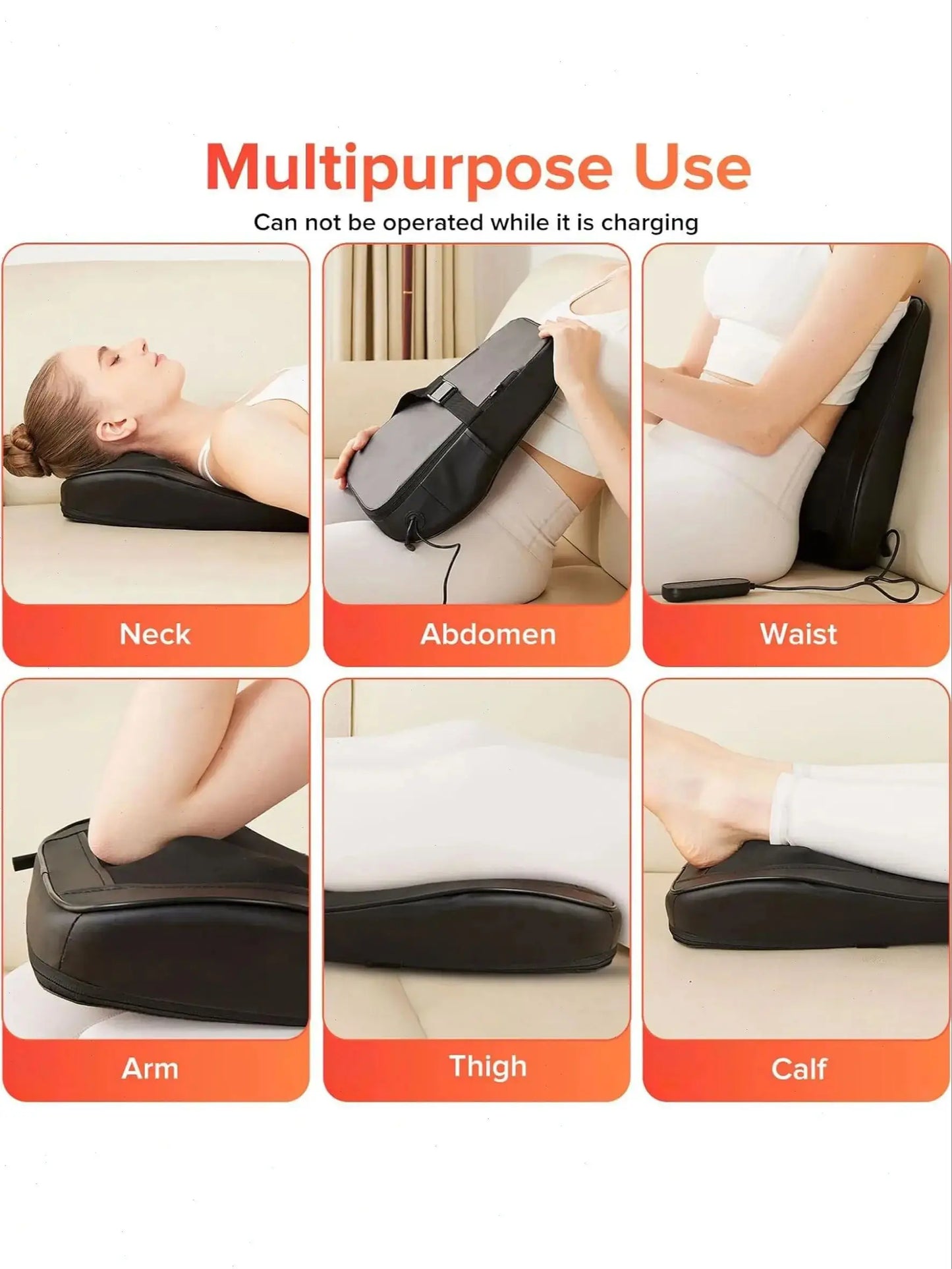 Linteng 3D Kneading Heat Therapy Back Massager For Neck Shoulders