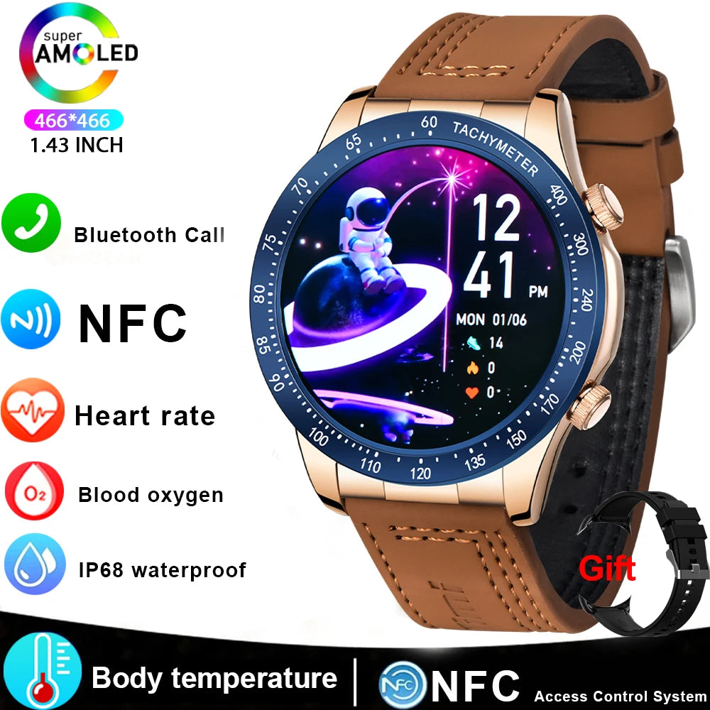 Smart Watch Men AMOLED Bluetooth Call Fitness Tracker