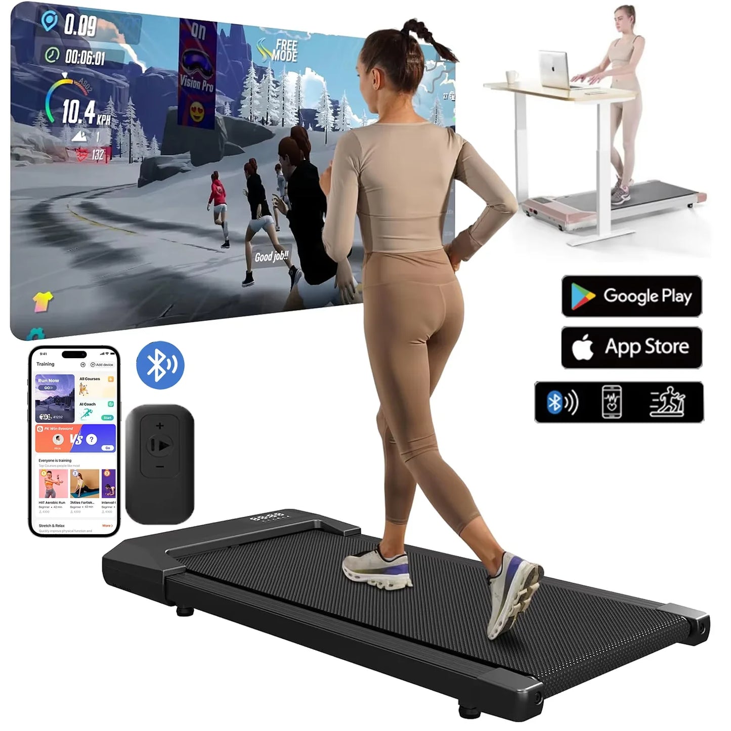 Superun 2.5HP Electric Treadmill For Home Bluetooth LCD Exercise Machine