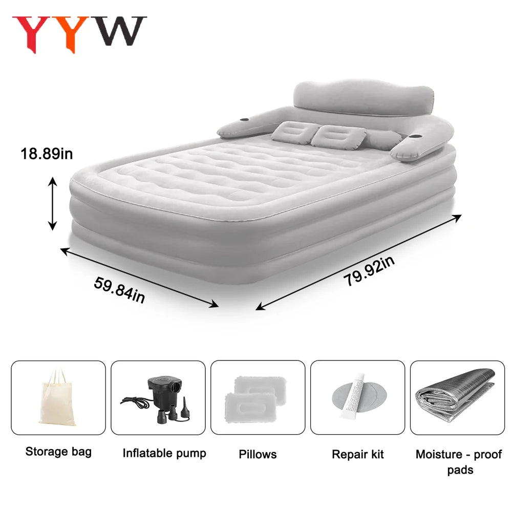 Portable Inflatable Mattress Air Bed For Camping And Indoor Use