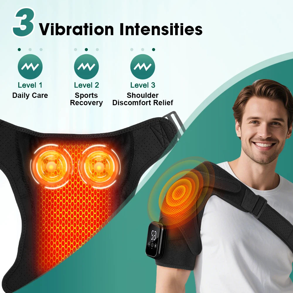 Hailicare Electric Heating Shoulder Brace With Hot Compress Vibration Massage