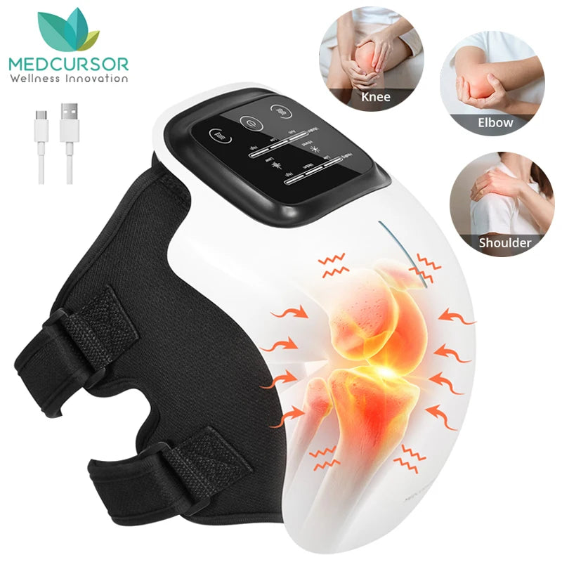Medcursor Wireless Heated Knee Massager With Vibration And Hot Compress