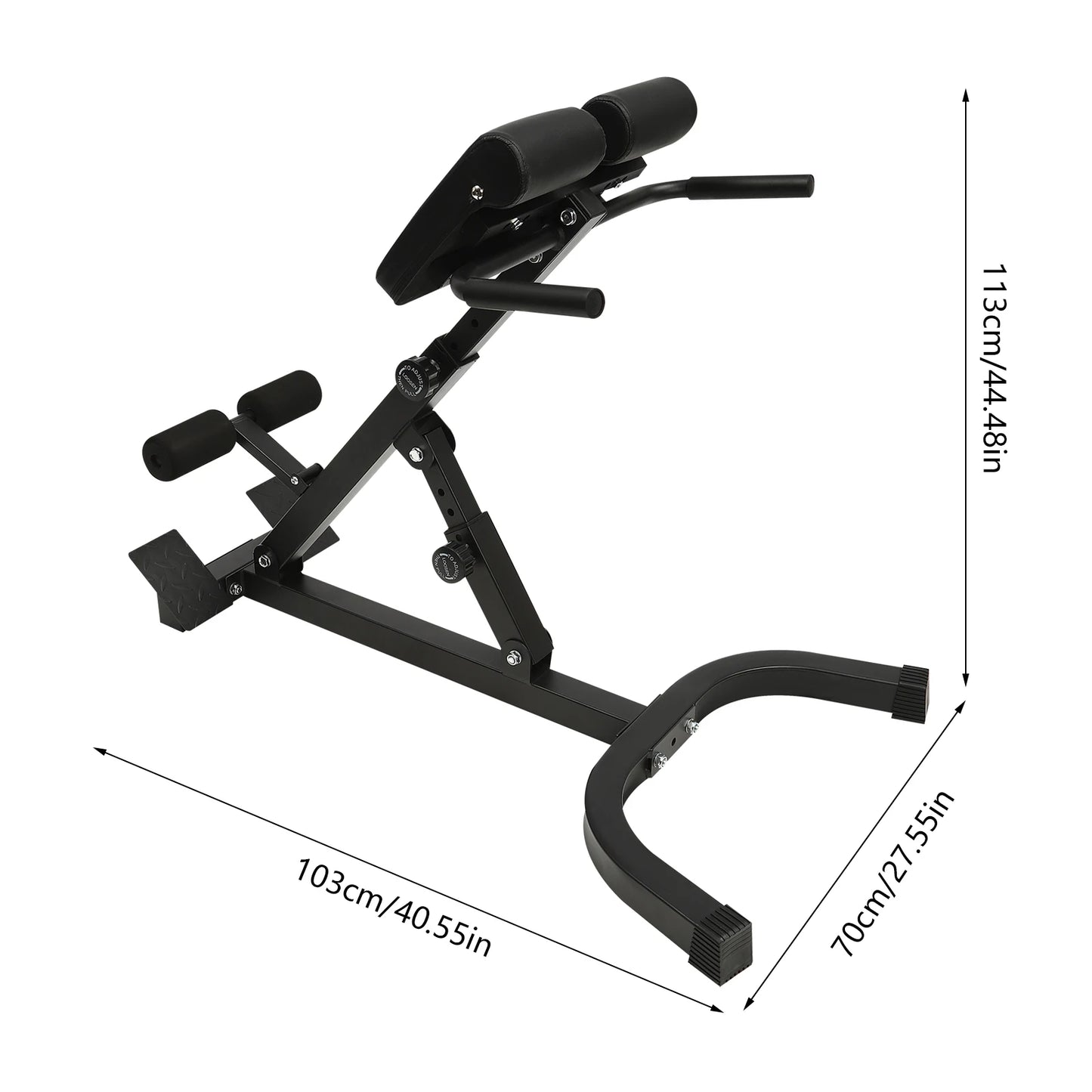 Back Extension Roman Chair Foldable Hyperextension Bench 150kg Capacity
