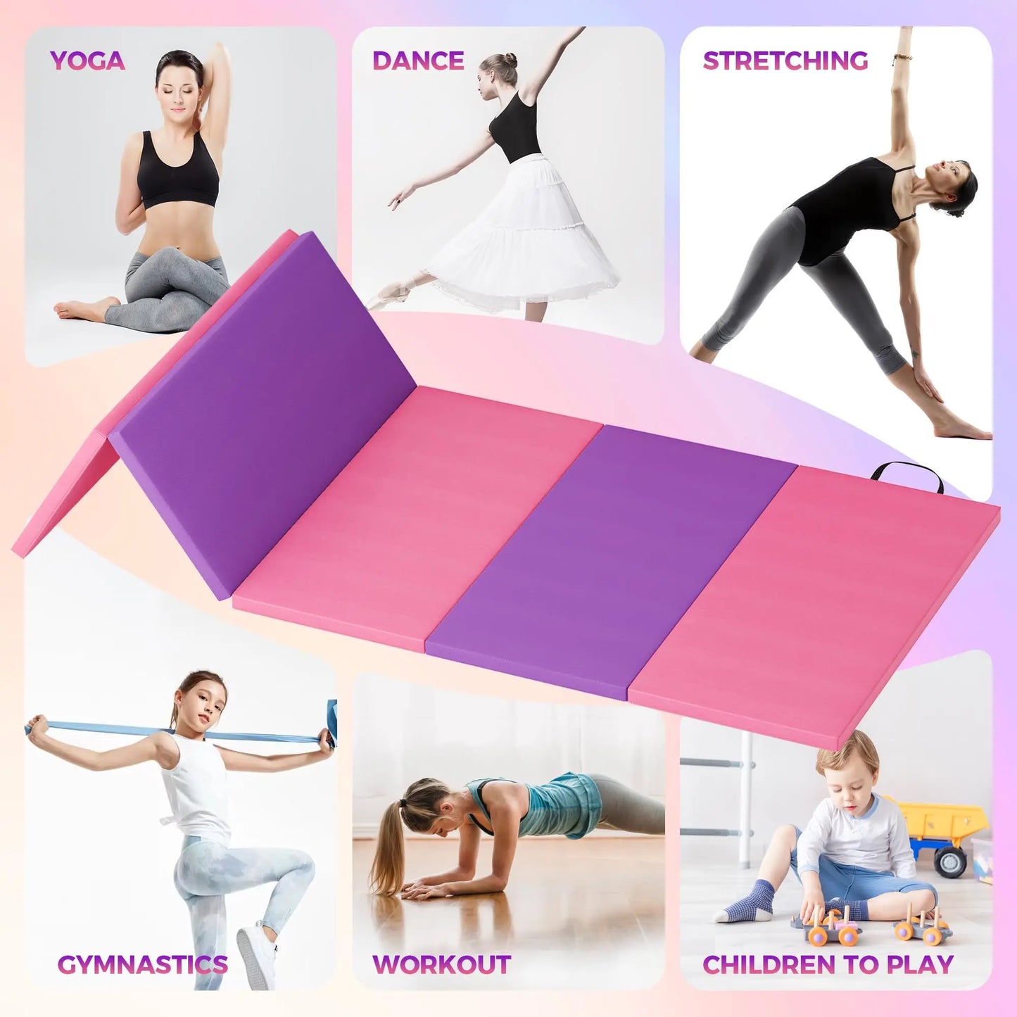 HiMISS Thick Portable Gymnastics And Yoga Exercise Mat