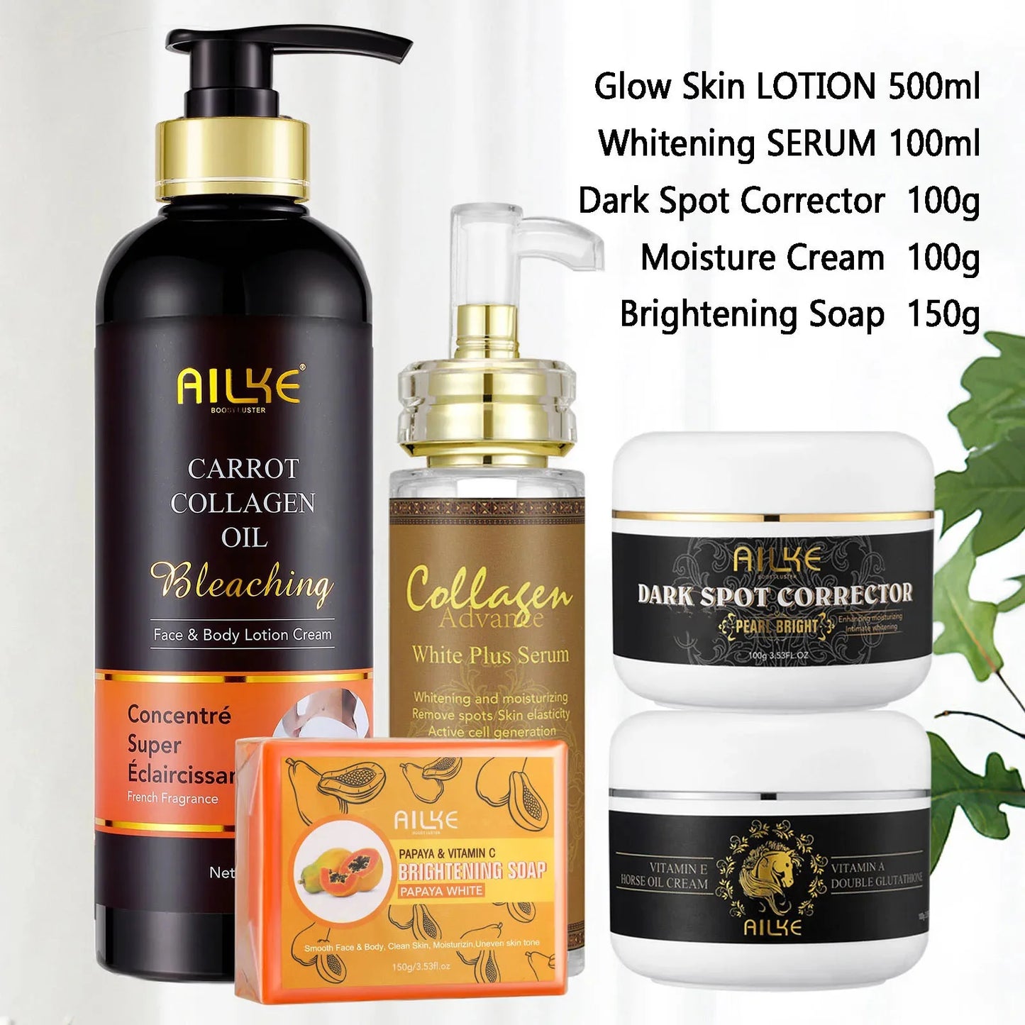 Ailke Collagen Skin Care Kit For Whitening And Dark Spot Correction