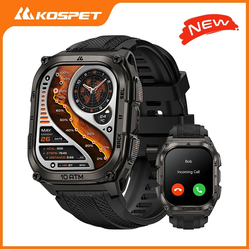 KOSPET Tank M4 Smartwatch Waterproof GPS Health Monitor Android iOS