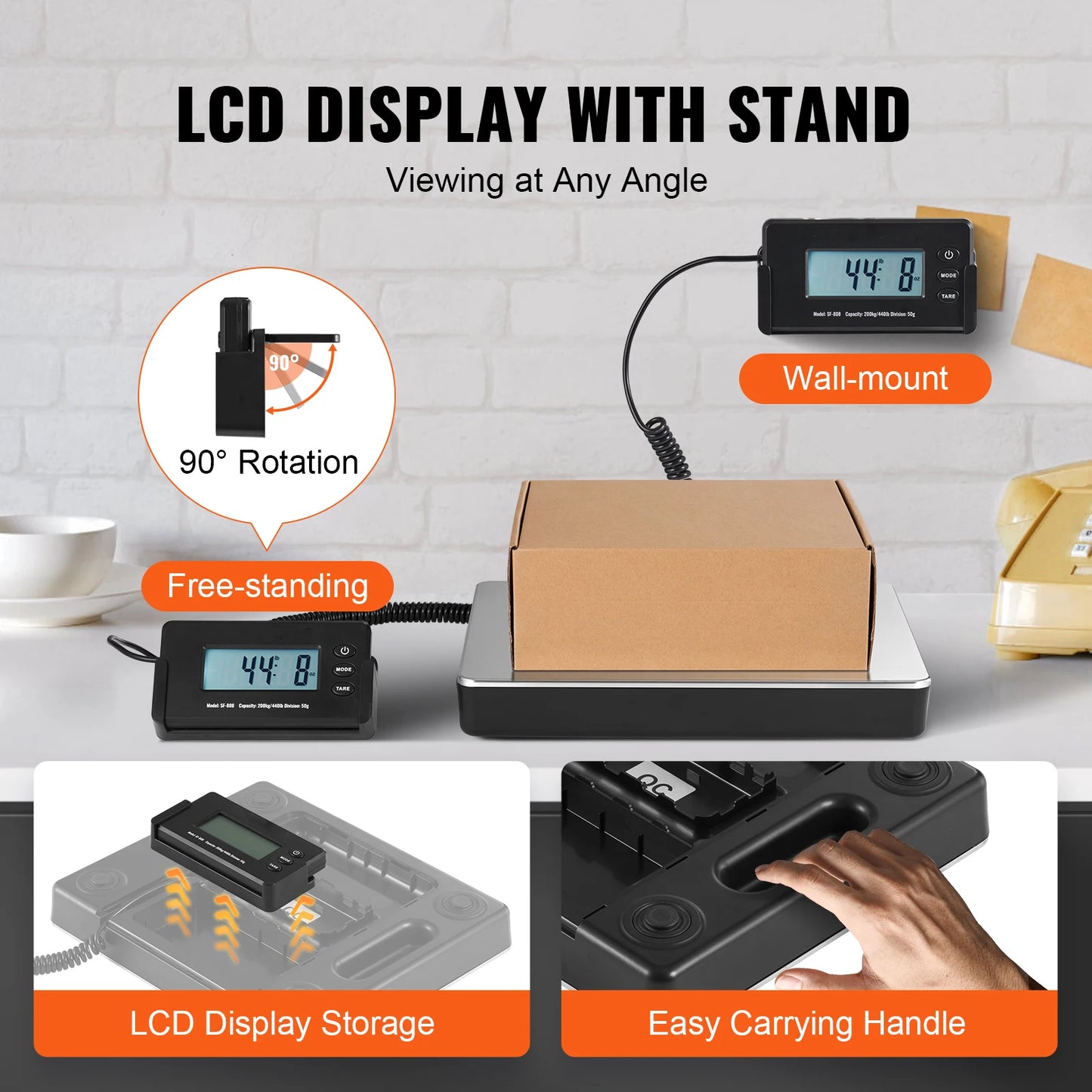 SucceBuy Digital Shipping Scale Hd Lcd Timer Tare Portable Postal Scale