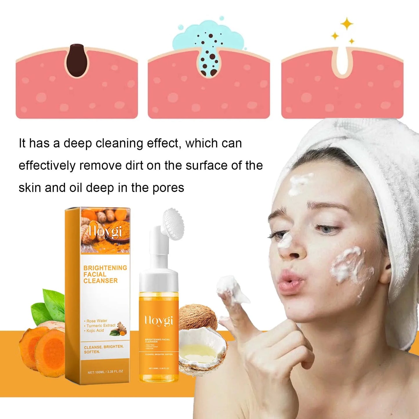 Hoygi Turmeric Kojic Acid Exfoliating Face Cleanser