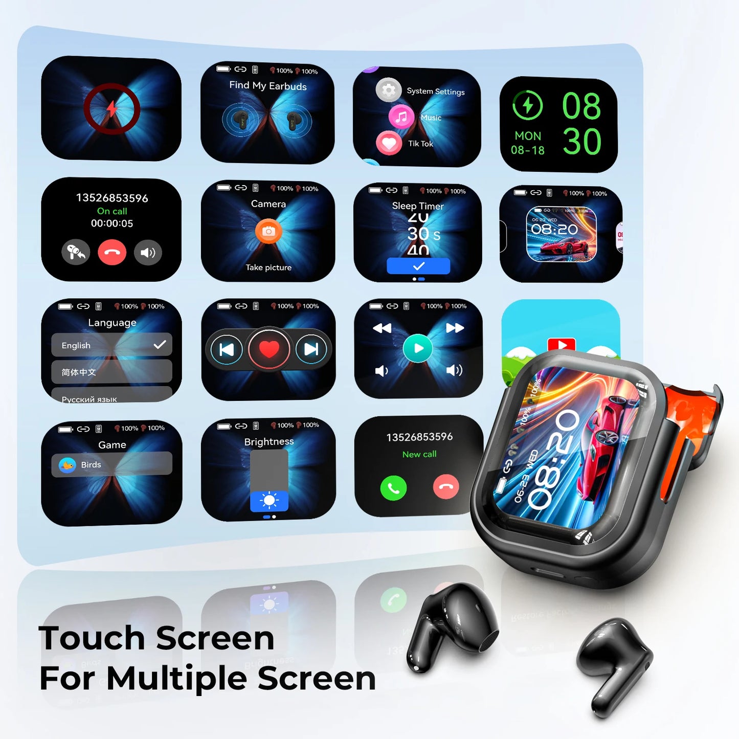 HTC NE20 Wireless Earphones Active Noise Cancelling Bluetooth LED Display