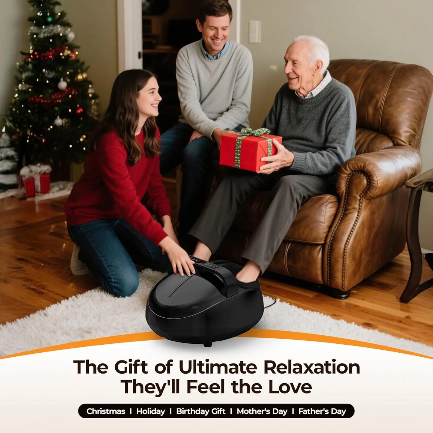 HTM Shiatsu Foot Massager With Deep Kneading Air Pressure Heat