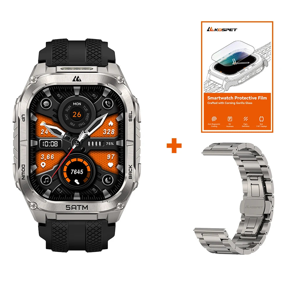 Kospet Tank M4C GPS Smartwatch With Health Tracking Integrated Flashlight