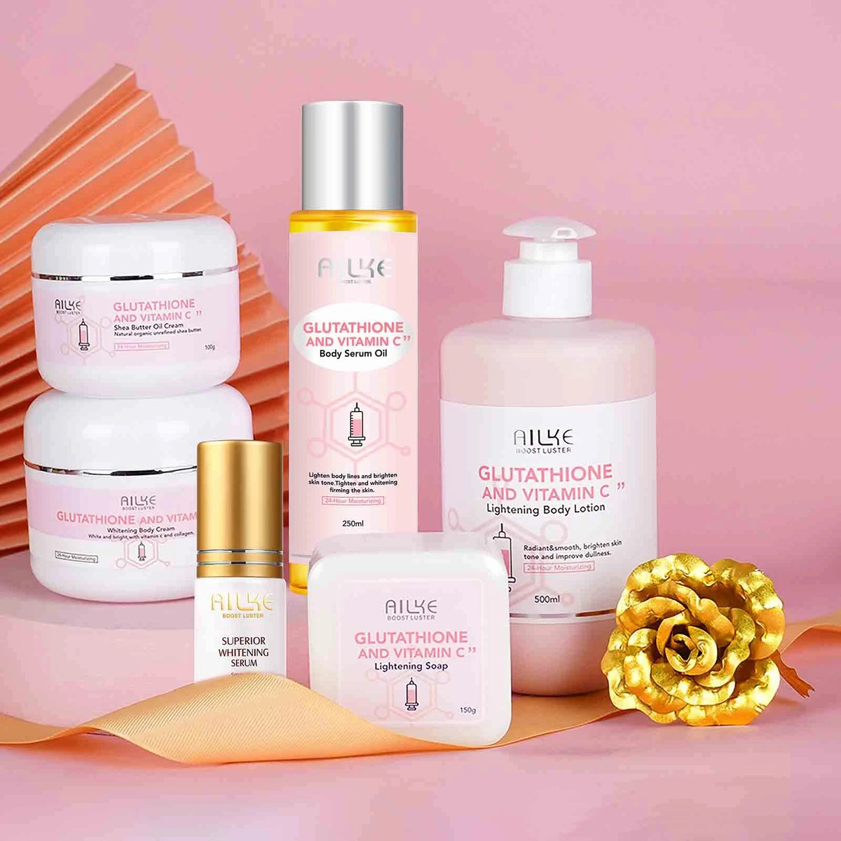 AILKE Glutathione Vitamin C Whitening Skincare Kit With Moisturizers
