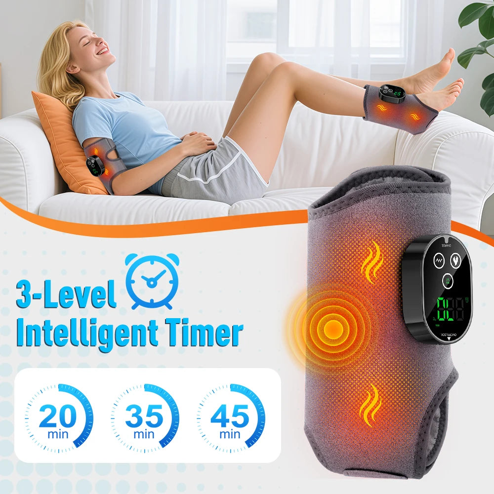 Moajaza 3-In-1 Cordless Heated Ankle Massager With Extension Strap