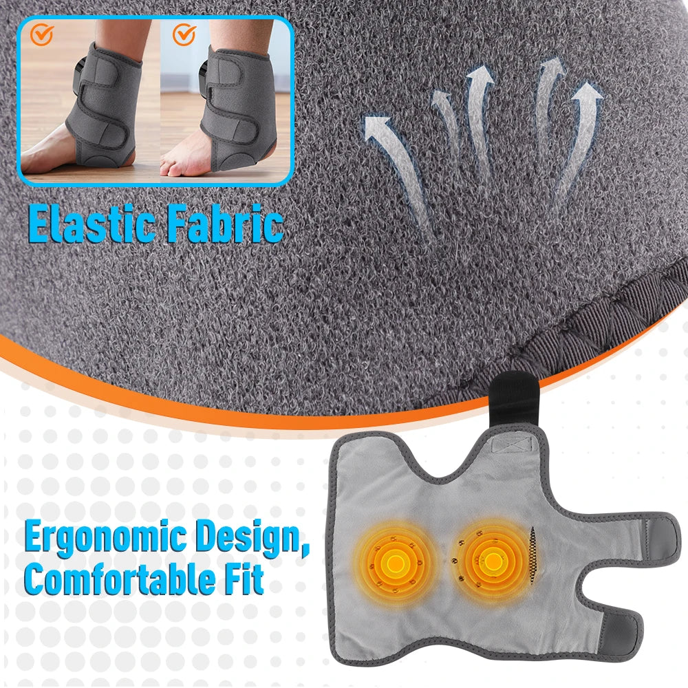 PASTSKY Electric Heating Foot Ankle Massager Vibration USB Rechargeable