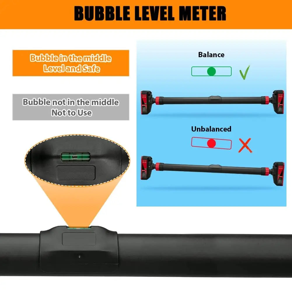 HiMISS Adjustable Doorway Pull Up Bar With Level Meter