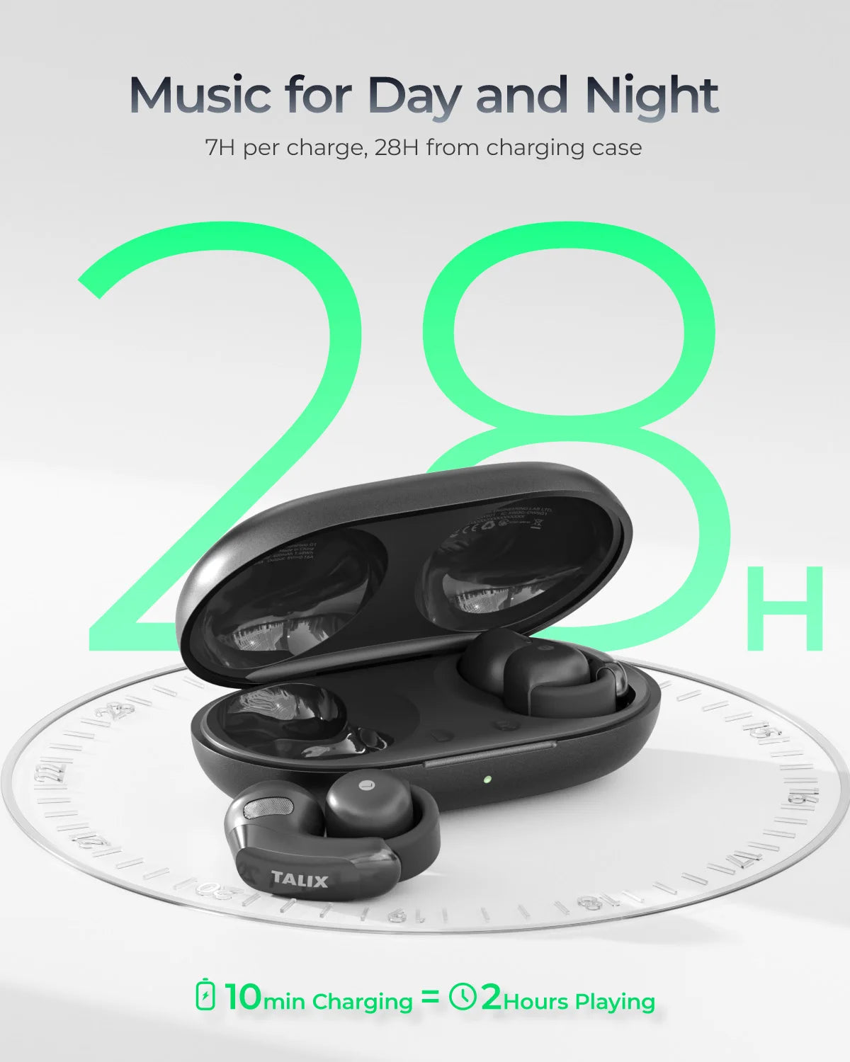 TALIX AuraHalo G1 Bluetooth 5.3 Open Ear Earbuds Noise Cancellation