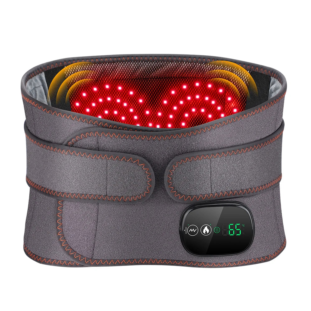 Agdoad Heating Vibration Massager Belt Dual Red Light Lumbar Support