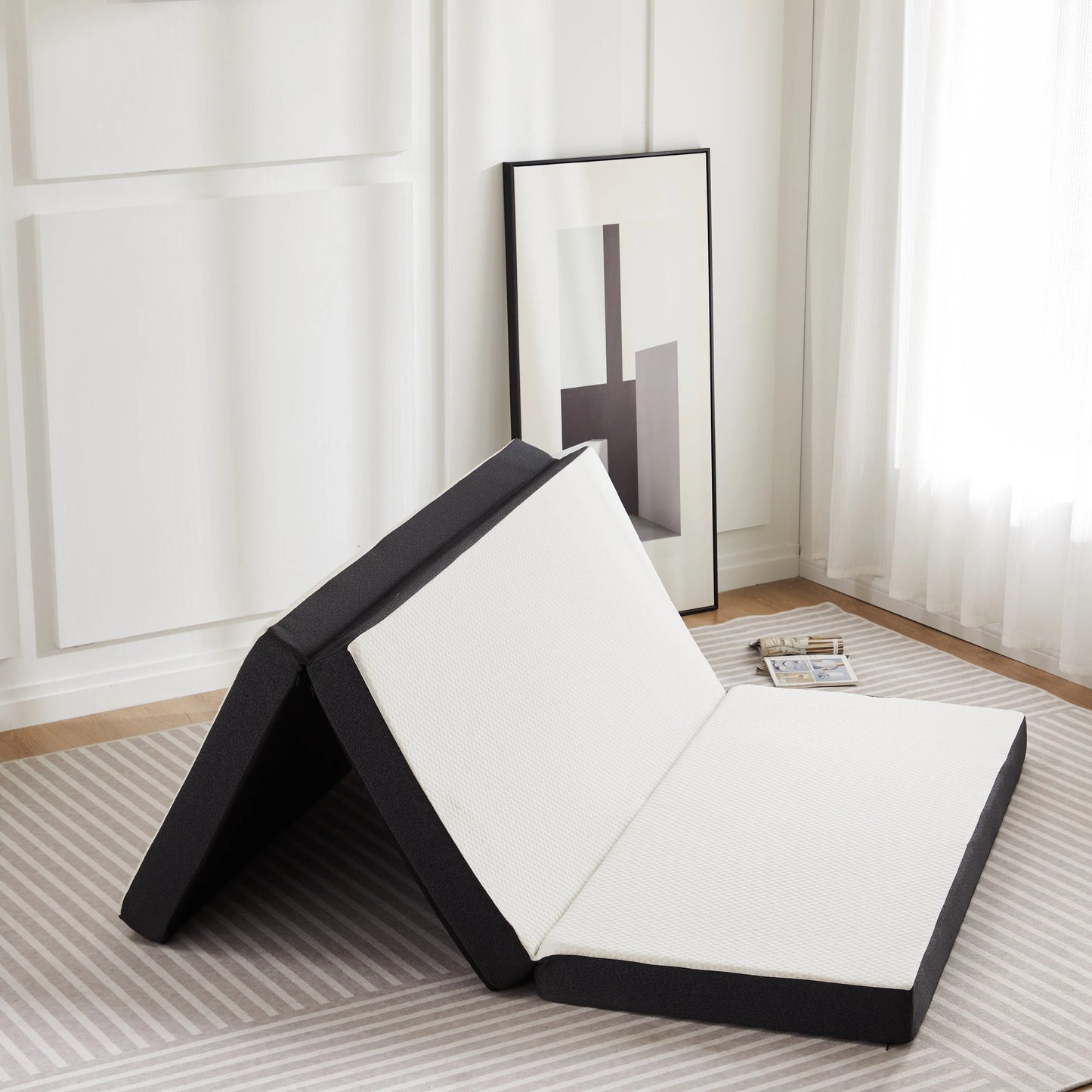 JHK Three Fold Portable Memory Foam Floor Bed