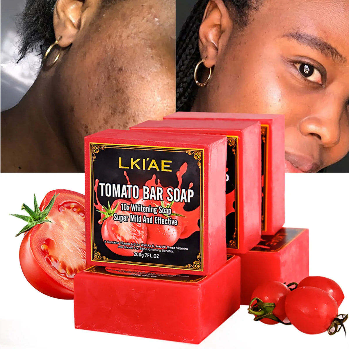 AILKE Natural Tomato Soap Bar for Cleansing and Smooth Skin