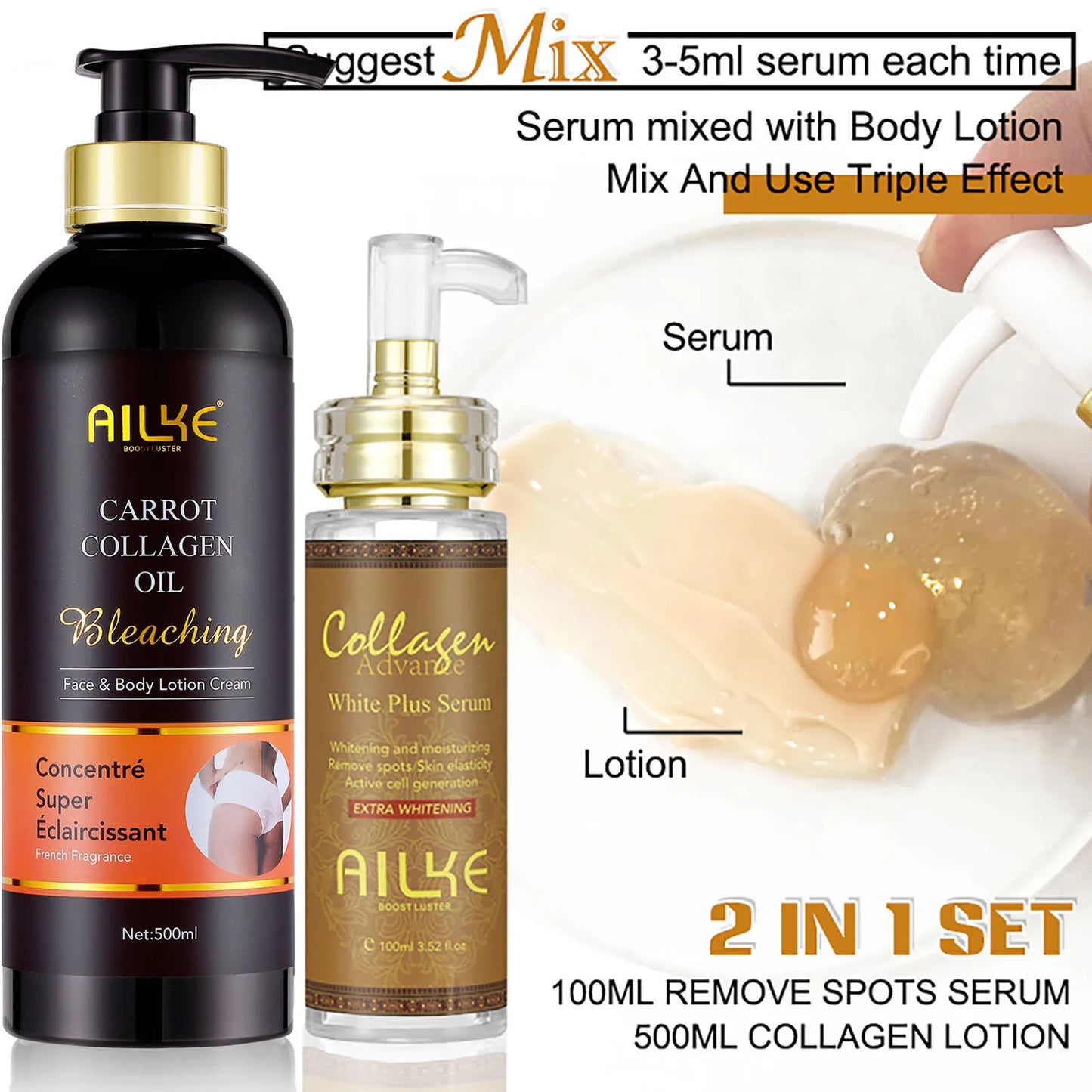 Ailke Collagen Skin Care Kit For Whitening And Dark Spot Correction