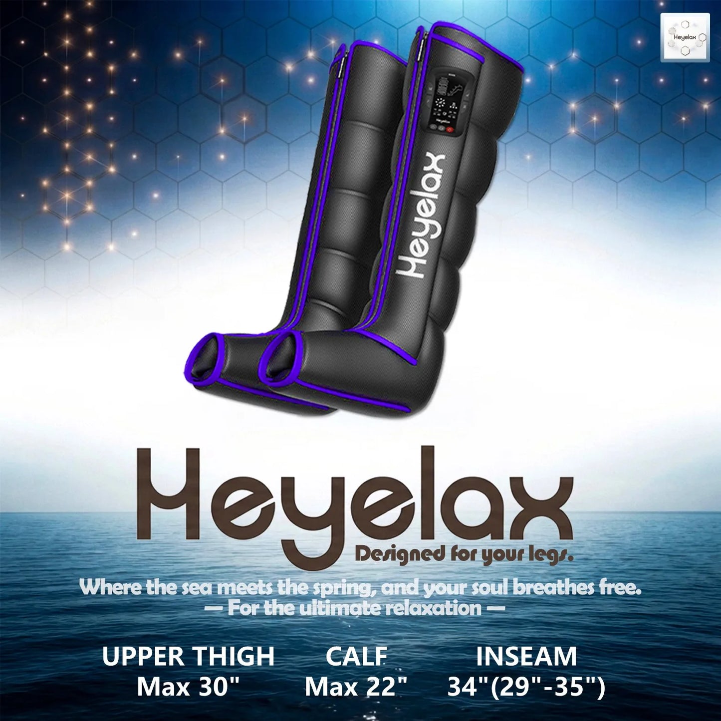 Heyelax Cordless Leg Compression Massager for Circulation and Recovery