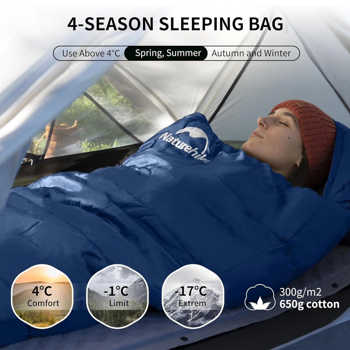 Naturehike Adult Mummy Sleeping Bag For Winter Camping