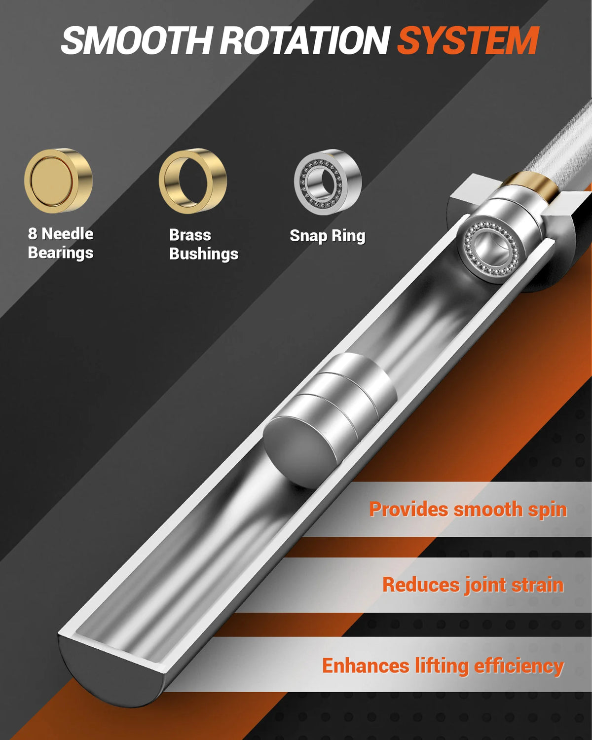 HiMISS High Strength Chrome Steel Barbell For Power Lifting