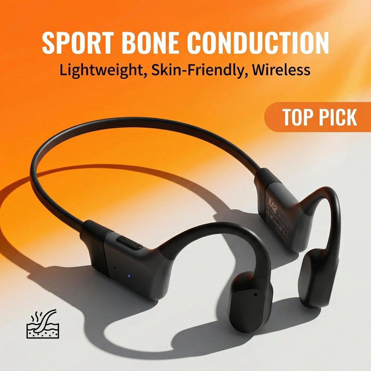 Bluetooth Bone Conduction Open Ear Wireless Headphones With ENC Microphone