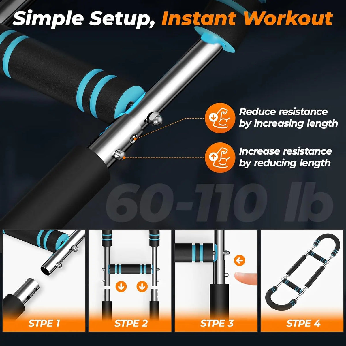 U Shape Arm Trainer Power Twister Bar for Strength Training