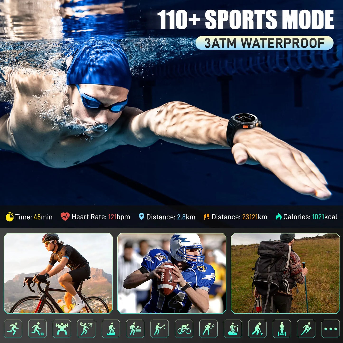Eigiais Ke5 Smartwatch Waterproof Sports Watch