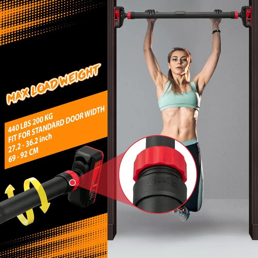 HiMISS Adjustable Doorway Pull Up Bar With Level Meter