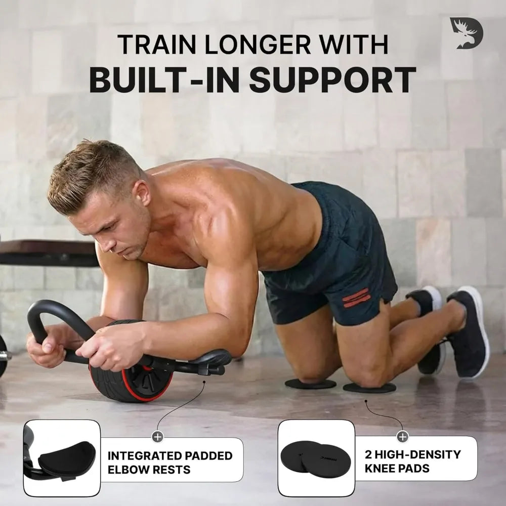DMoose Fitness Ab Roller with Elbow Support and Knee Pads