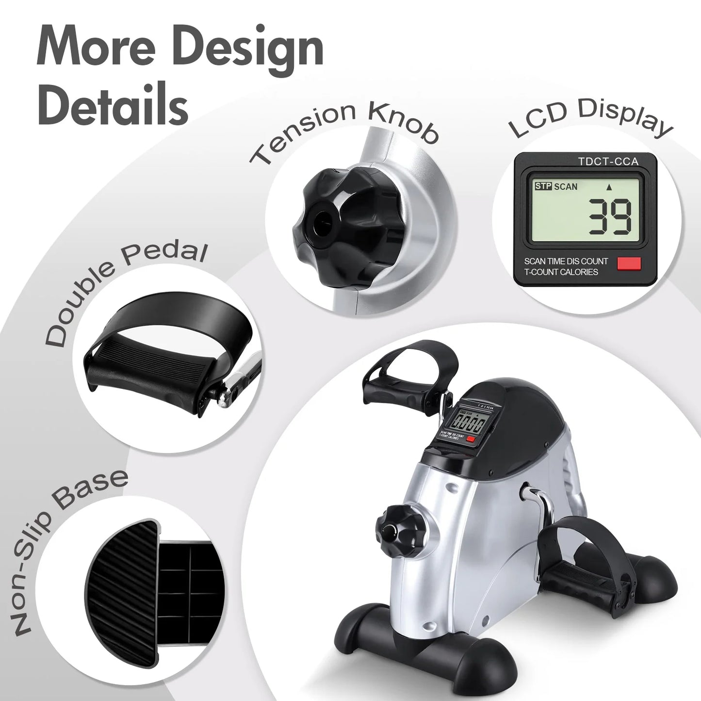 Mini Desk Pedal Exerciser Bike With Digital Display