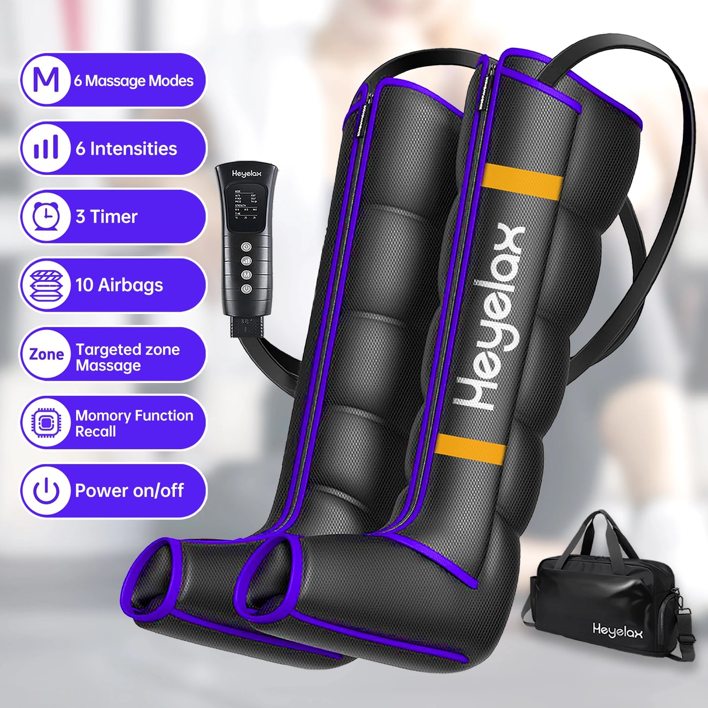 Heyelax Leg Compression Massager For Pain Relief Circulation Recovery Boots